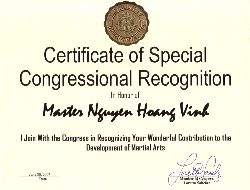 Congressional Recognition